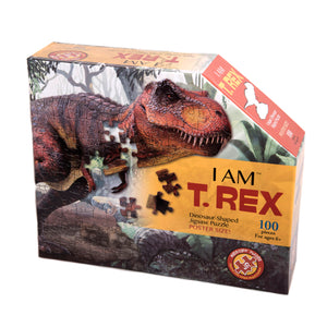 I Am T. rex - Dinosaur-Shaped Jigsaw Puzzle